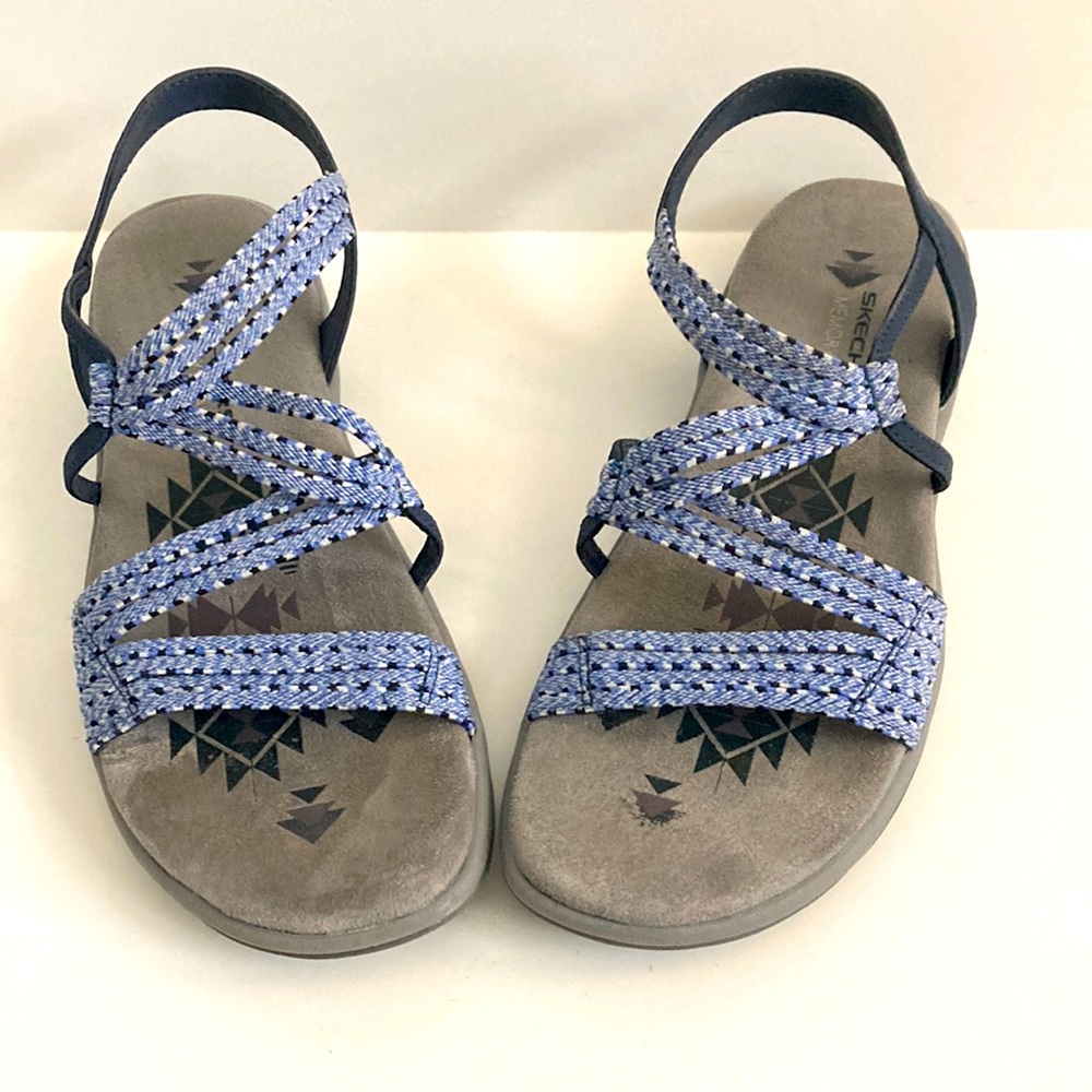 Sketchers Blue Memory Foam Sandals - Size 8